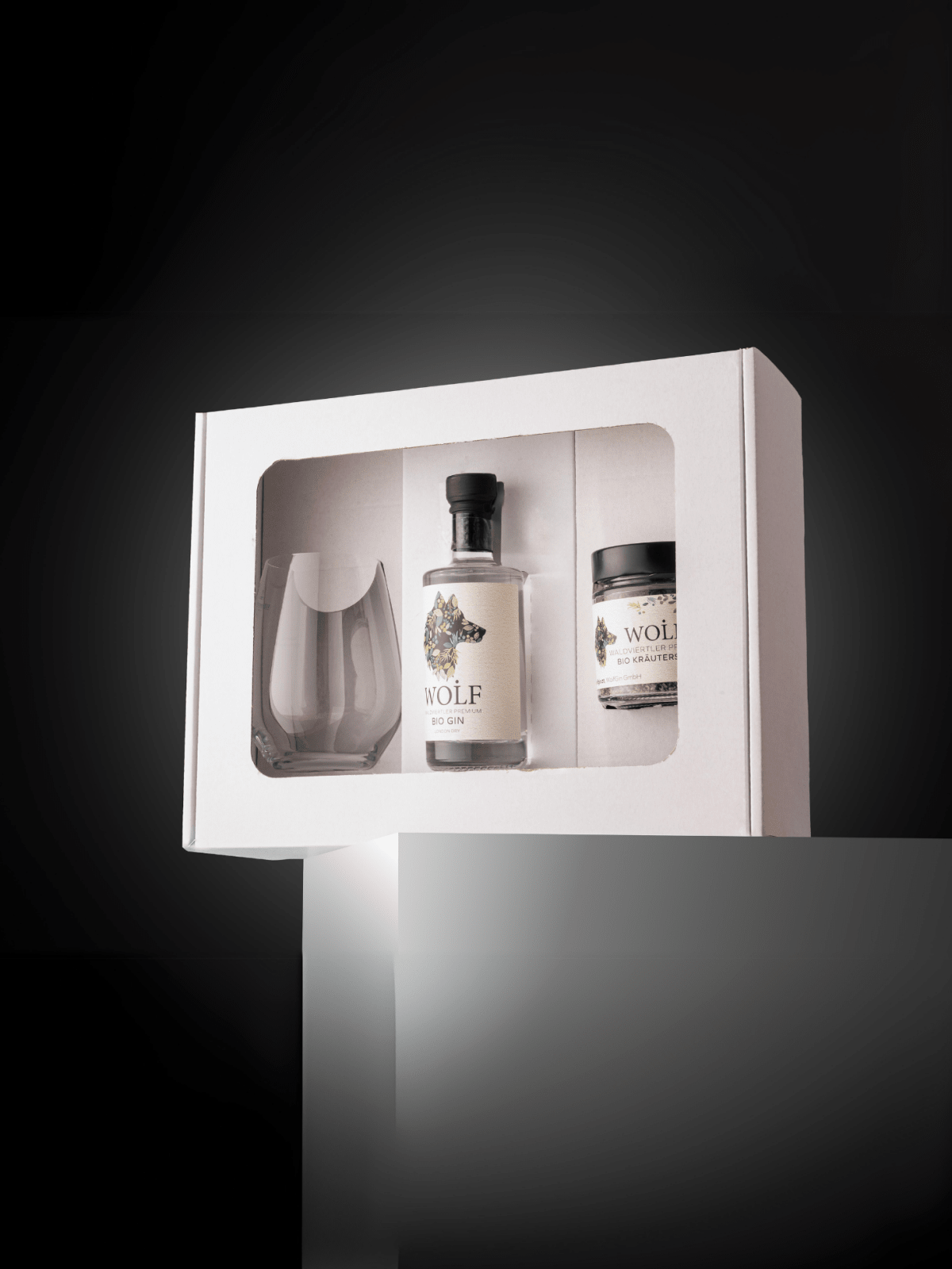 Aromatische Genussreise Geschenkset – WOiF Gin mit Glas und Kräutersalz
