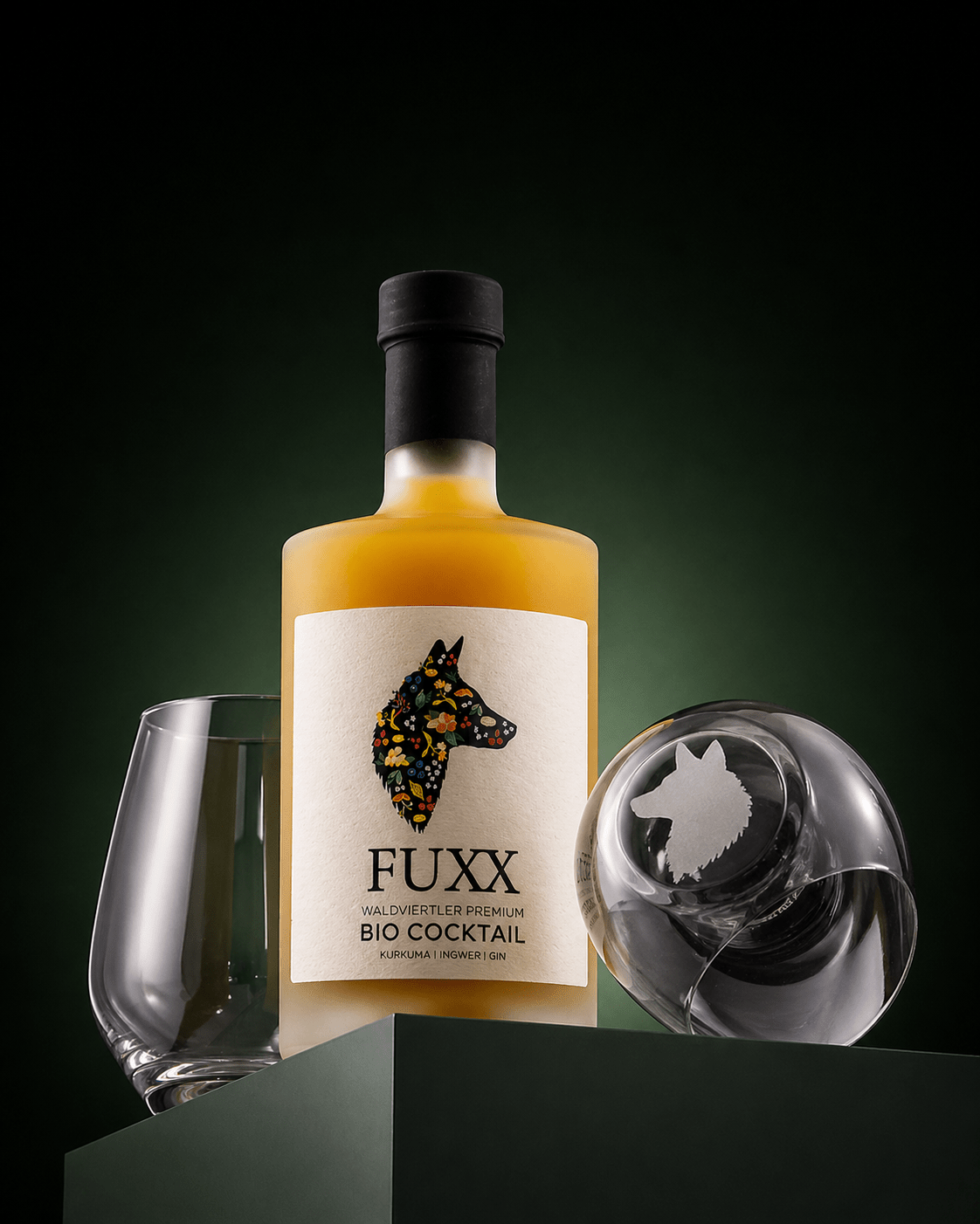 FuXX Geschenkbox Bio Gin Cocktail mit gravierten Gläsern – 500ml