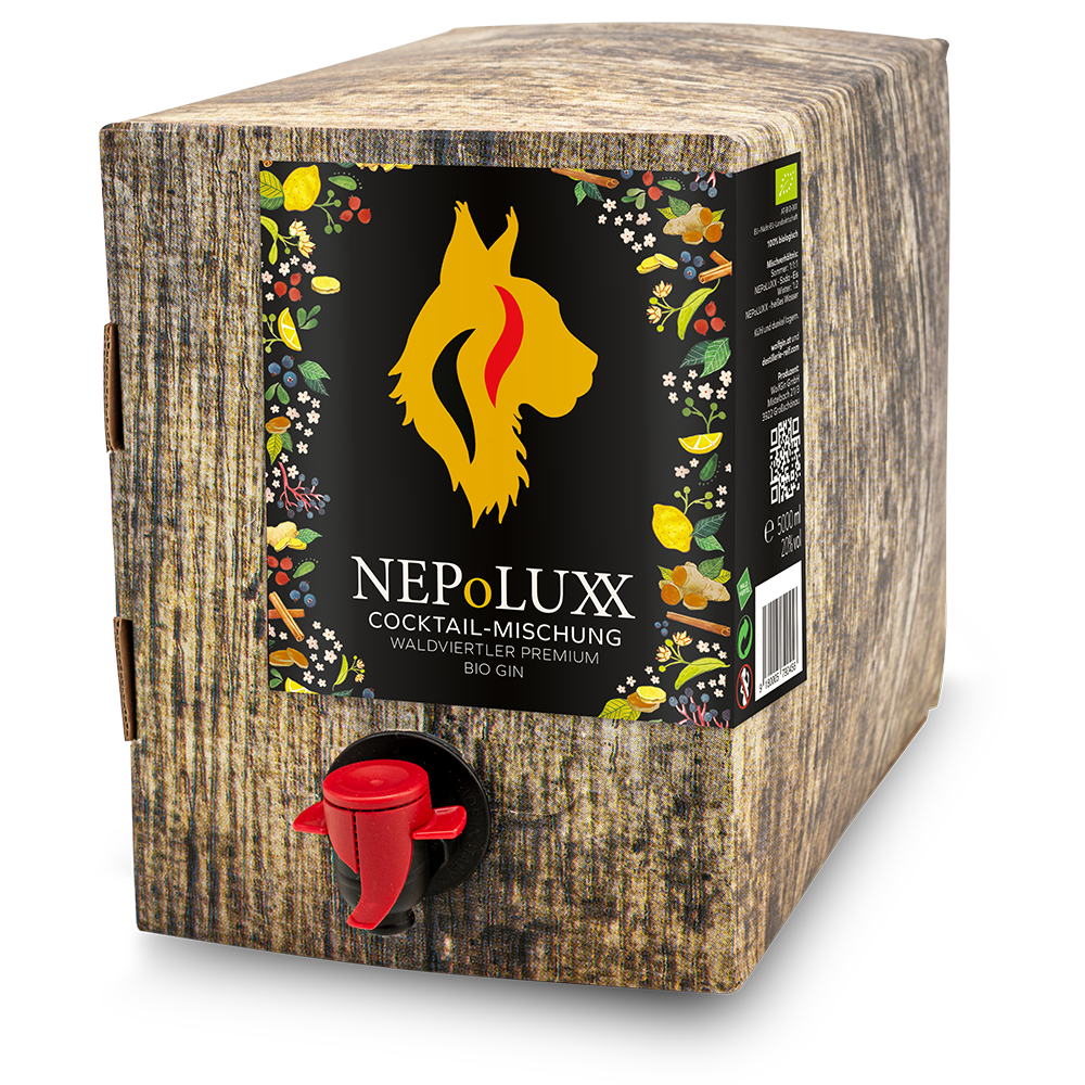 NEPoLuXX Premium Bio Gin Cocktail Mischung (Bag in Box) - 5000 ml